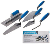 Silverline 5pc Plastering Brick Jointing Gauging Hand Trowel Tool Set Soft Grip